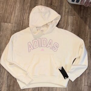 Adidas Cream Hoodie girls cropped